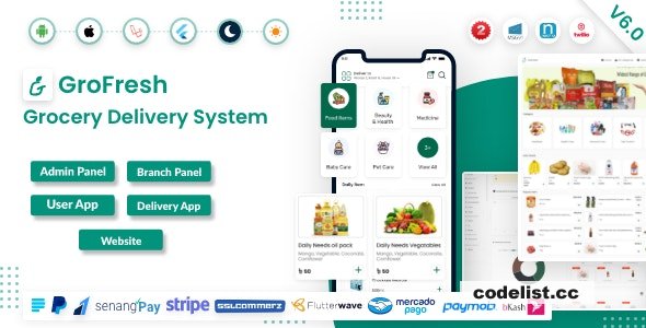 GroFresh v7.9 - (Grocery, Pharmacy, eCommerce, Store) App and Web with Laravel Admin Panel + Delivery App
